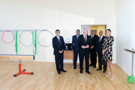Azerbaijan`s first lady opens boarding school and new stadium in Baku (PHOTO)