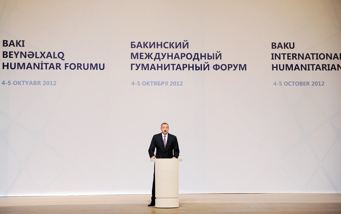 Azerbaijani President and his spouse attend opening of Baku International Humanitarian Forum (PHOTOS)