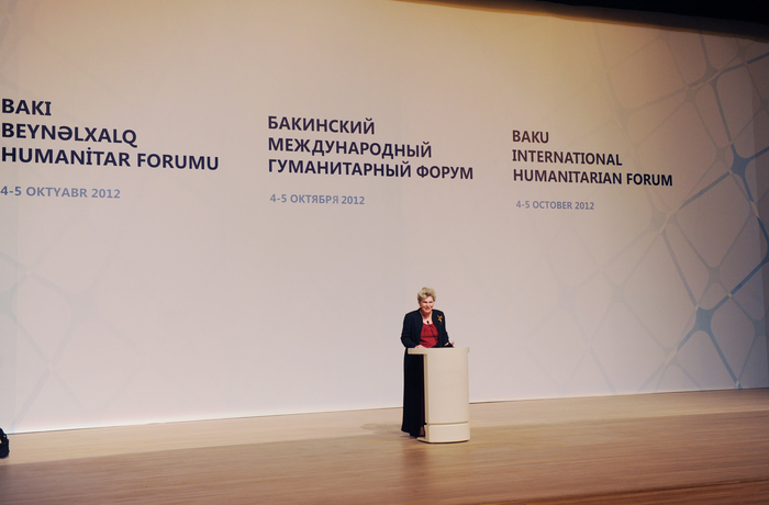 Azerbaijani President and his spouse attend opening of Baku International Humanitarian Forum (PHOTOS)