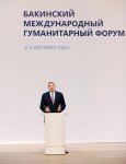 Azerbaijani President and his spouse attend opening of Baku International Humanitarian Forum (PHOTOS)
