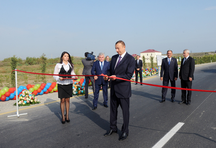 Azerbaijani President opens newly revamped part of Yevlakh-Khojaly-Lachin highway (PHOTO)