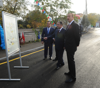 President Ilham Aliyev attends opening of Beylagan-Kabirli-Baharabad highway (PHOTO)