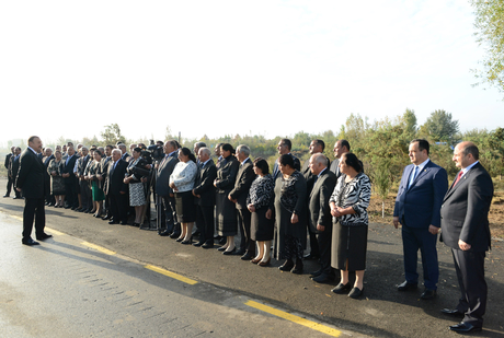 President Ilham Aliyev attends opening of Beylagan-Kabirli-Baharabad highway (PHOTO)