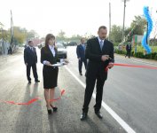 President Ilham Aliyev attends opening of Beylagan-Kabirli-Baharabad highway (PHOTO)