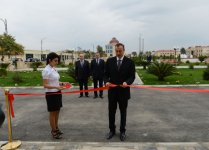 President Ilham Aliyev opens headquarters of New Azerbaijan Party`s regional branch in Saatli (PHOTO)
