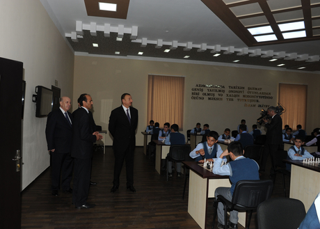 President Ilham Aliyev opens Chess School in Saatli (PHOTO)