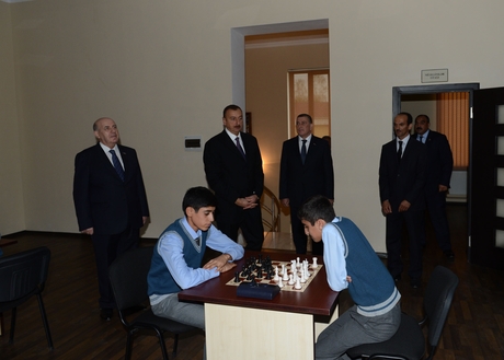 President Ilham Aliyev opens Chess School in Saatli (PHOTO)