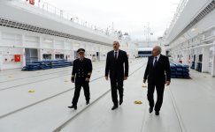 Azerbaijani President attends ceremony to launch Balakan and Barda ferries of State Caspian Shipping Company (PHOTOS)