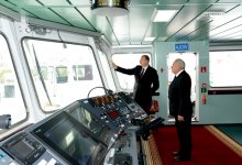 Azerbaijani President attends ceremony to launch Balakan and Barda ferries of State Caspian Shipping Company (PHOTOS)