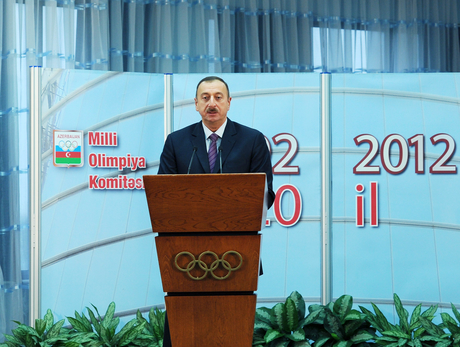 Azerbaijani President and his spouse attended National Olympic Committee`s award-giving ceremony (PHOTO)