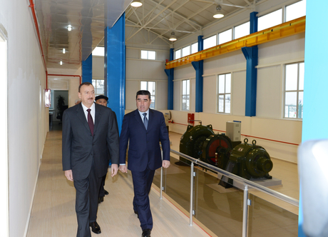Azerbaijani President opens Gusar-1 hydroelectric power station (PHOTO)