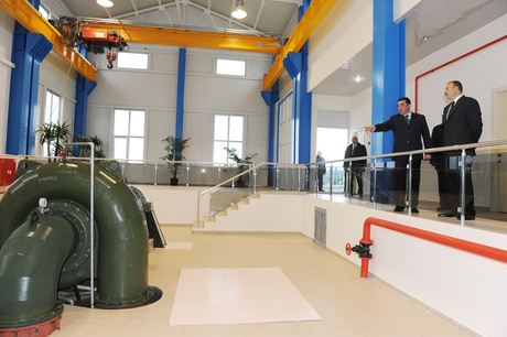 Azerbaijani President opens Gusar-1 hydroelectric power station (PHOTO)