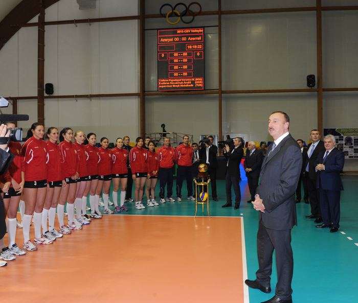 Azerbaijani President opens administrative building and volleyball ground of Azeryol club and Azeryol hotel (PHOTO)