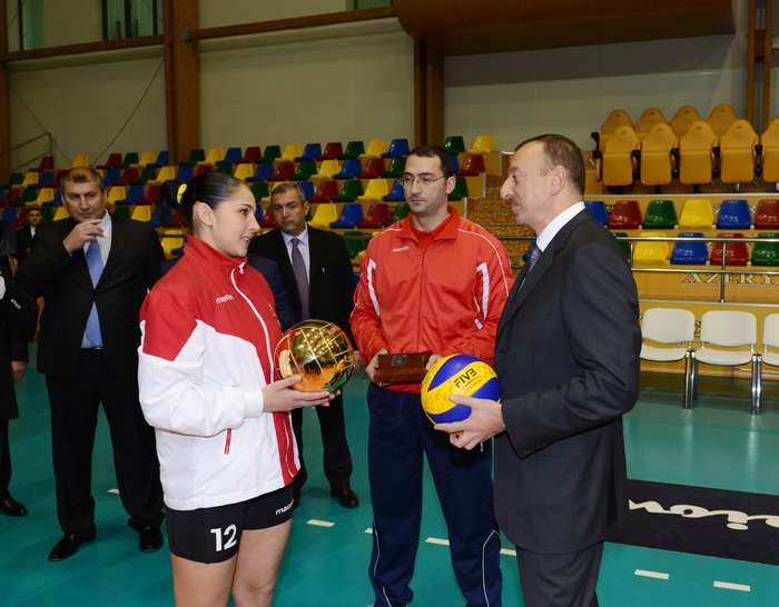 Azerbaijani President opens administrative building and volleyball ground of Azeryol club and Azeryol hotel (PHOTO)