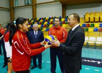 Azerbaijani President opens administrative building and volleyball ground of Azeryol club and Azeryol hotel (PHOTO)