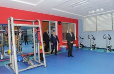 Azerbaijani President opens administrative building and volleyball ground of Azeryol club and Azeryol hotel (PHOTO)