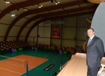 Azerbaijani President opens administrative building and volleyball ground of Azeryol club and Azeryol hotel (PHOTO)