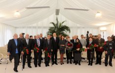 Azerbaijani President and his spouse attend opening ceremony of apartment buildings for disabled and martyr families in Sumgayit (PHOTO)