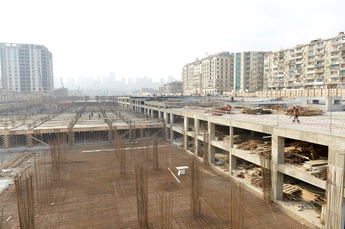 President Ilham Aliyev inspects construction work at underground parking lot, park, garden and fountain complex in Baku (PHOTO)