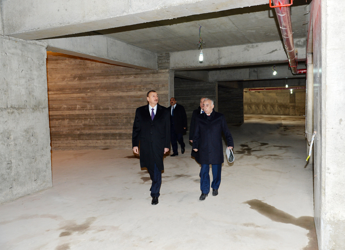 President Ilham Aliyev inspects construction work at underground parking lot, park, garden and fountain complex in Baku (PHOTO)