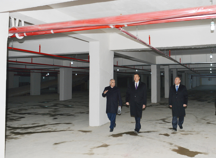 President Ilham Aliyev inspects construction work at underground parking lot, park, garden and fountain complex in Baku (PHOTO)