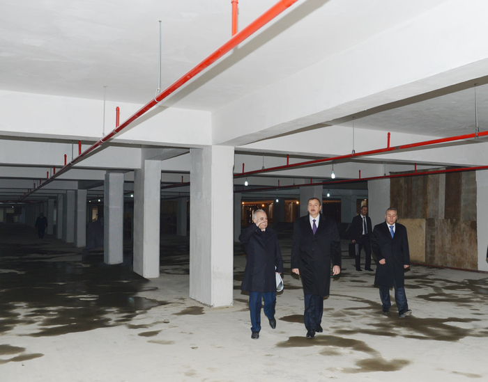 President Ilham Aliyev inspects construction work at underground parking lot, park, garden and fountain complex in Baku (PHOTO)