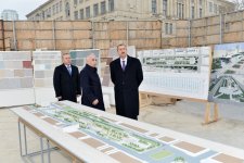 President Ilham Aliyev inspects construction work at underground parking lot, park, garden and fountain complex in Baku (PHOTO)