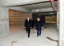 President Ilham Aliyev inspects construction work at underground parking lot, park, garden and fountain complex in Baku (PHOTO)