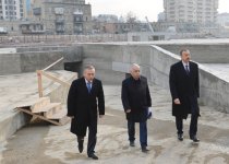 President Ilham Aliyev inspects construction work at underground parking lot, park, garden and fountain complex in Baku (PHOTO)