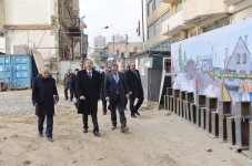 President Ilham Aliyev inspects construction work at underground parking lot, park, garden and fountain complex in Baku (PHOTO)