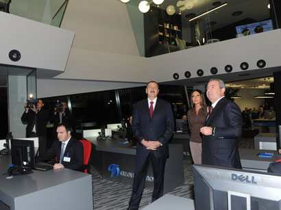 Azerbaijani President and his spouse watch Azerspace-1 satellite orbit launch (PHOTO)