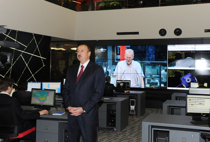 Azerbaijani President and his spouse watch Azerspace-1 satellite orbit launch (PHOTO)