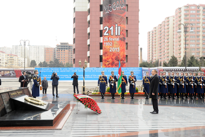 Azerbaijani President, First Lady attend ceremony commemorating Khojaly genocide victims  (UPDATE) (PHOTO)