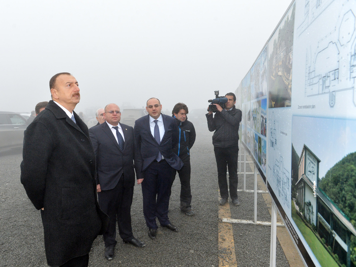President Ilham Aliyev inspects construction of Tufan Alpine Skiing Recreation Complex (PHOTO)