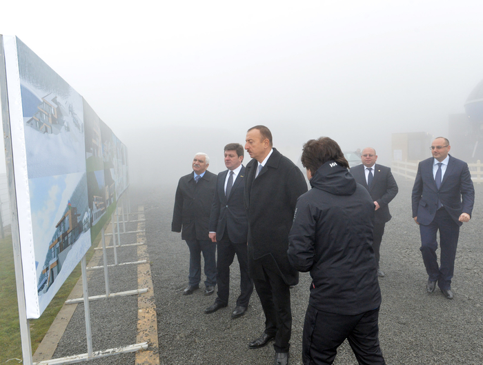 President Ilham Aliyev inspects construction of Tufan Alpine Skiing Recreation Complex (PHOTO)