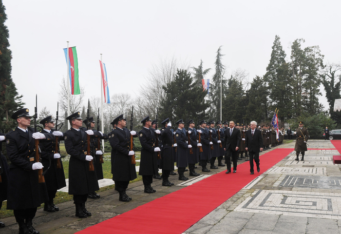 Azerbaijani President officially welcomed to Croatia (PHOTO)