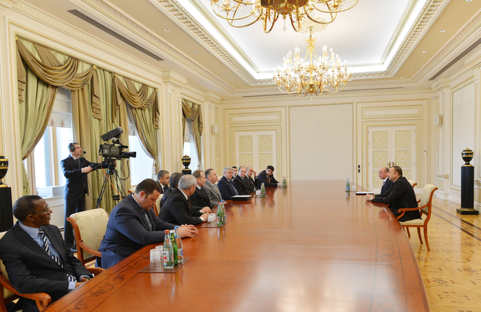 President Ilham Aliyev receives participants of civil defense conference (PHOTO)