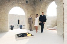Azerbaijani President and his spouse visit newly-redeveloped “Ateshgah Temple” State Historical Architectural Reserve (PHOTO)