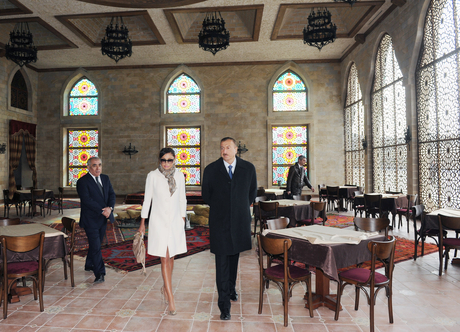 Azerbaijani President and his spouse visit newly-redeveloped “Ateshgah Temple” State Historical Architectural Reserve (PHOTO)