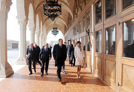 Azerbaijani President and his spouse visit newly-redeveloped “Ateshgah Temple” State Historical Architectural Reserve (PHOTO)
