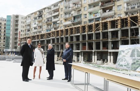 President Ilham Aliyev and his spouse inspects construction work in underground parking, park, garden and fountain complex in Baku (PHOTO)