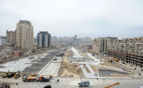 President Ilham Aliyev and his spouse inspects construction work in underground parking, park, garden and fountain complex in Baku (PHOTO)