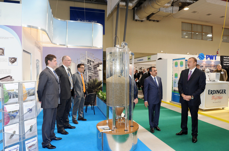 President Ilham Aliyev visits 1st Caspian International Aqua Technologies Exhibition and Forum “CATEF-2013” (PHOTO)