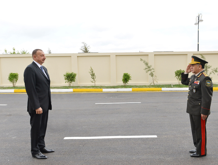 Azerbaijani President reviews reconstructed N military unit in Hajigabul region (PHOTO)