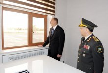 Azerbaijani President reviews reconstructed N military unit in Hajigabul region (PHOTO)