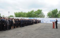 Azerbaijani President attends drinking water pipeline inauguration ceremony in Hajigabul (PHOTO)