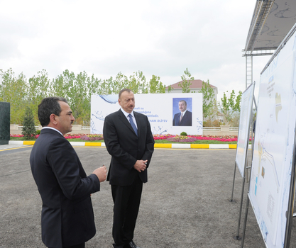 Azerbaijani President attends drinking water pipeline inauguration ceremony in Hajigabul (PHOTO)