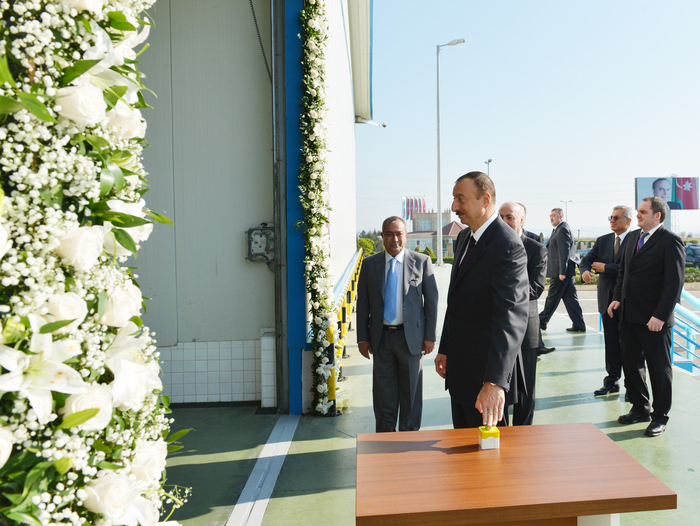 Azerbaijani President opens factories under AzFP CO LTD in Hokmali (PHOTO)