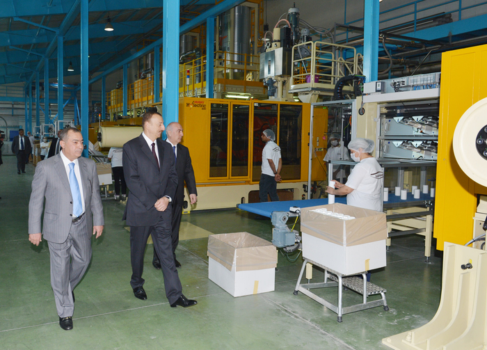 Azerbaijani President opens factories under AzFP CO LTD in Hokmali (PHOTO)