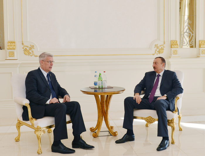 Azerbaijani President receives former Latvian leader